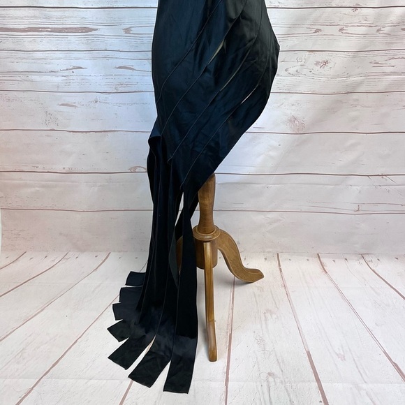 Alexander Wang Silk Asymmetrical Shredded Hem Fringe Sleeveless Tank Dress - Picture 4 of 14